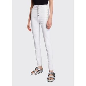 J Brand Natasha Sky-High Super Skinny Jeans Blanc White - Size: 26